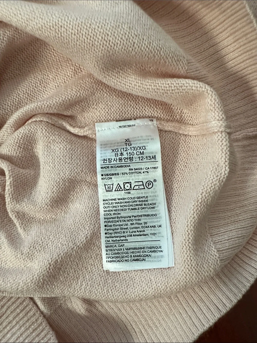GAP Blush Pink Puff-Sleeve Crew Sweater